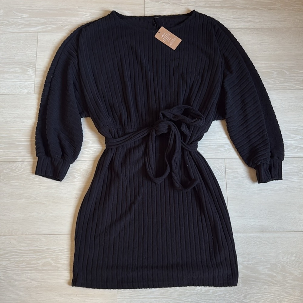 3/$10 SHEIN x Frenchy Black Ribbed Dress
